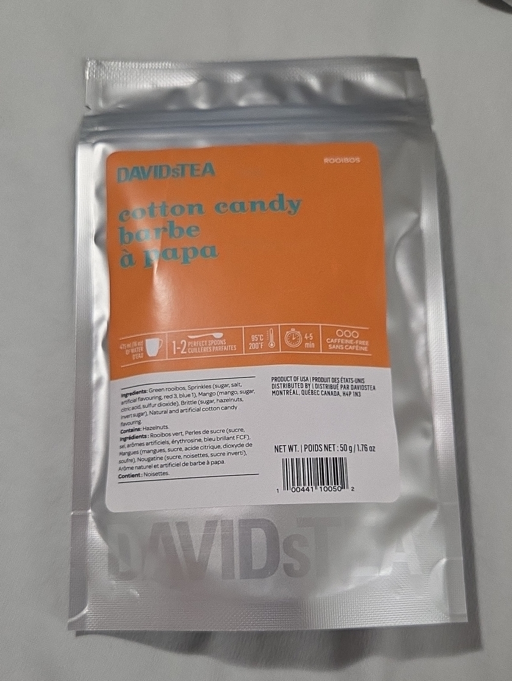 2/$20 New! Sealed! Davidstea COTTON CANDY Loose Leaf Tea 50g Davids Tea